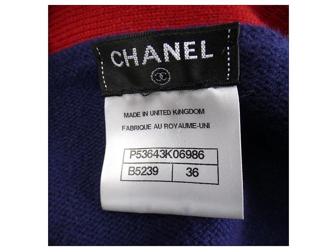Timeless Cárdigan de cachemira Chanel Roja Azul - vista 4