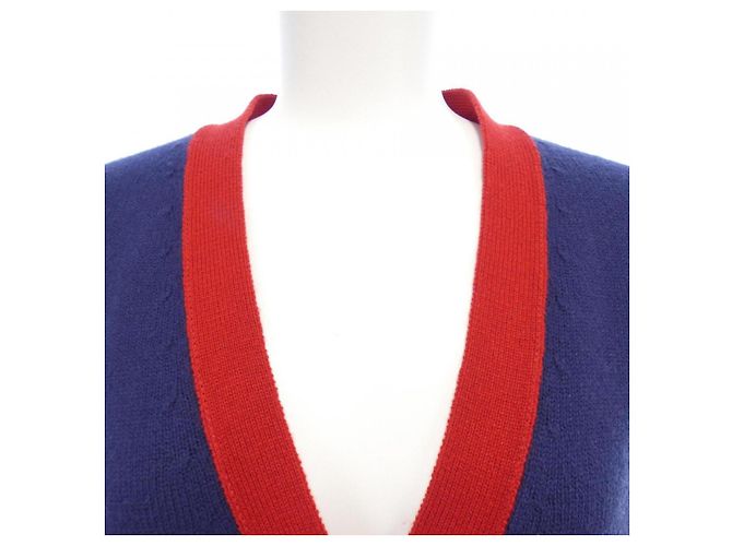 Timeless Cárdigan de cachemira Chanel Roja Azul - vista 5