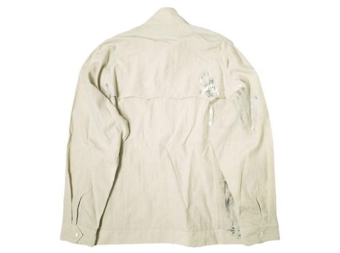 Autre Marque Camisa de manga balançada pintada EMAM em rayon e nylon Bege Cru - vista 2