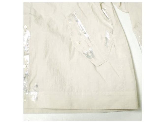 Autre Marque Camisa de manga balançada pintada EMAM em rayon e nylon Bege Cru - vista 6