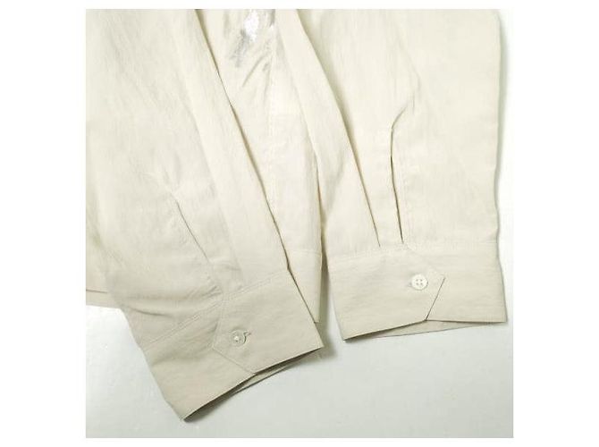 Autre Marque Camisa de manga balançada pintada EMAM em rayon e nylon Bege Cru - vista 7