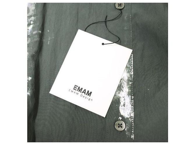 Autre Marque Camicia a maniche a dondolo dipinta EMAM in rayon e nylon Grigio Grigio antracite - vista 4