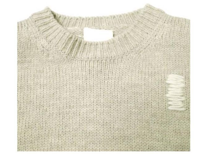 Autre Marque Wollpullover GRANNY REPAIR repariert Weiß Roh - Ansicht 4