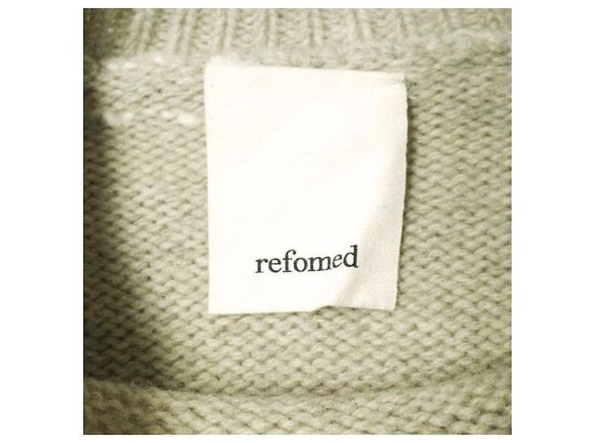 Autre Marque Wollpullover GRANNY REPAIR repariert Weiß Roh - Ansicht 7