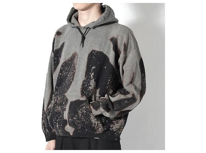 Autre Marque SASQUATCHfabrix. ZERSTÖRUNG HOODIE Baumwolle Polyester Sweatshirt Schwarz - Ansicht 3