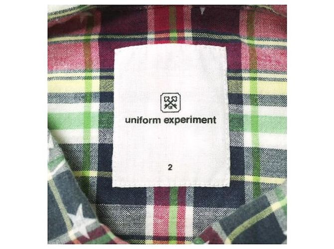 Autre Marque Camisa de algodón STAR PLAID MIX de Uniform Experiment Azul - vista 3