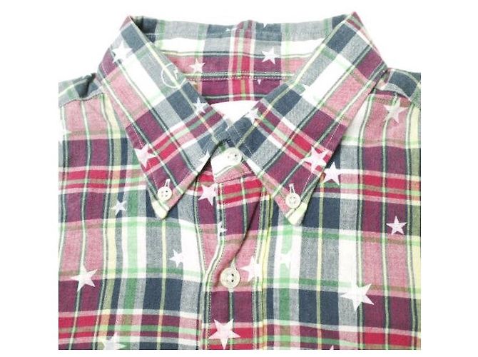 Autre Marque Camisa de algodón STAR PLAID MIX de Uniform Experiment Azul - vista 4