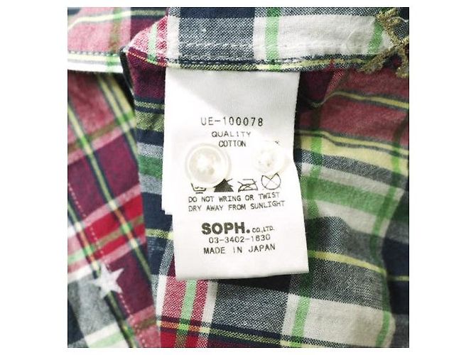 Autre Marque Camisa de algodón STAR PLAID MIX de Uniform Experiment Azul - vista 7