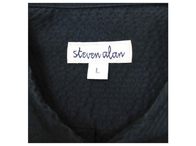 Autre Marque Polyester Baumwollhemd Mantel Steven Alan S/SUCKER RV/SM Blau Marineblau - Ansicht 3