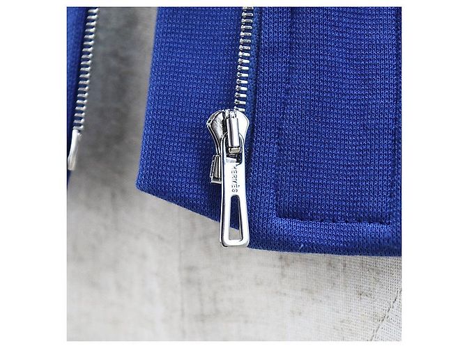 Blouson in cotone lavorato a maglia Hermès Blu - vista 4