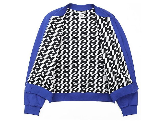 Blouson in cotone lavorato a maglia Hermès Blu - vista 7
