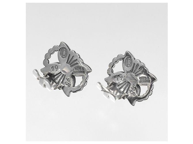 Autre Marque Orecchini in Argento 925 Edelweiss di Georg Jensen - vista 4