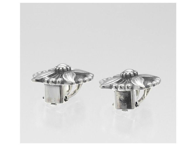 Autre Marque Orecchini in Argento 925 Edelweiss di Georg Jensen - vista 5