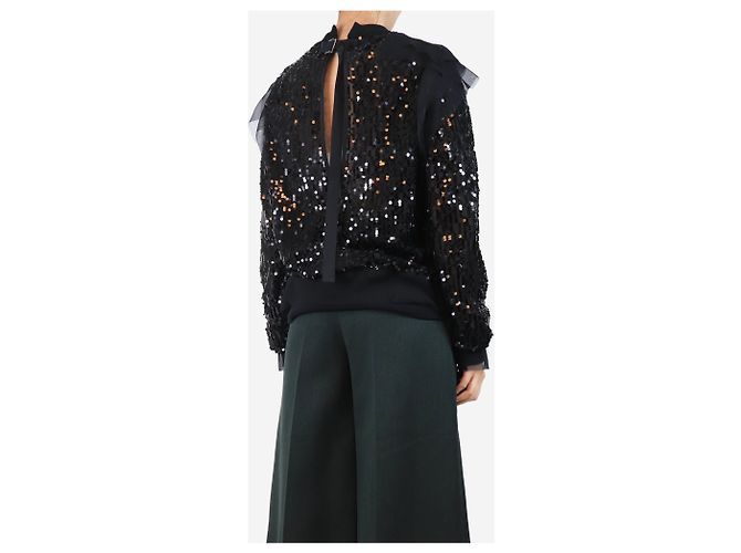 Sacai Schwarze Paillettenbluse - Größe L - Ansicht 2