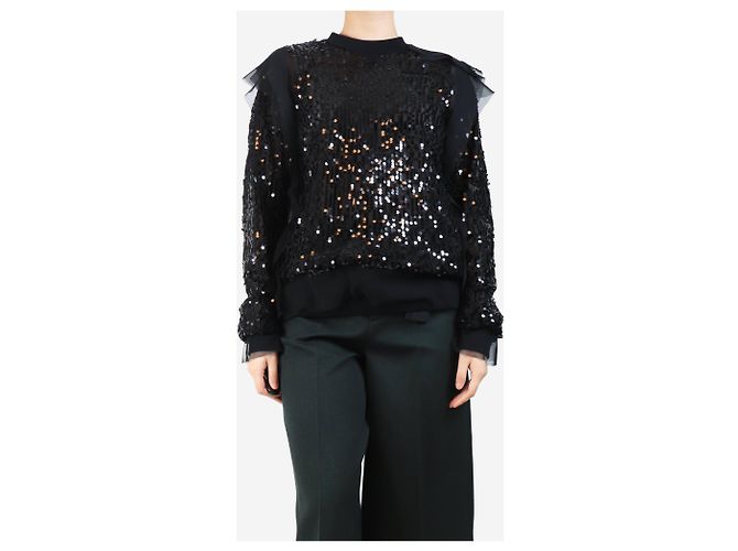 Sacai Schwarze Paillettenbluse - Größe L - Ansicht 3
