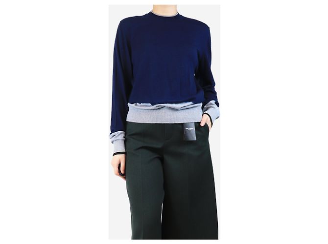 Lanvin Jersey de lana tie-dye azul - talla L - vista 3
