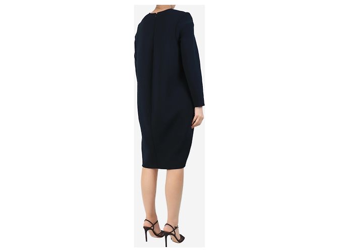 Jil Sander Abito midi a maniche lunghe blu - taglia UK 14 - vista 2