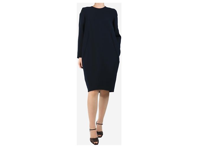Jil Sander Abito midi a maniche lunghe blu - taglia UK 14 - vista 3