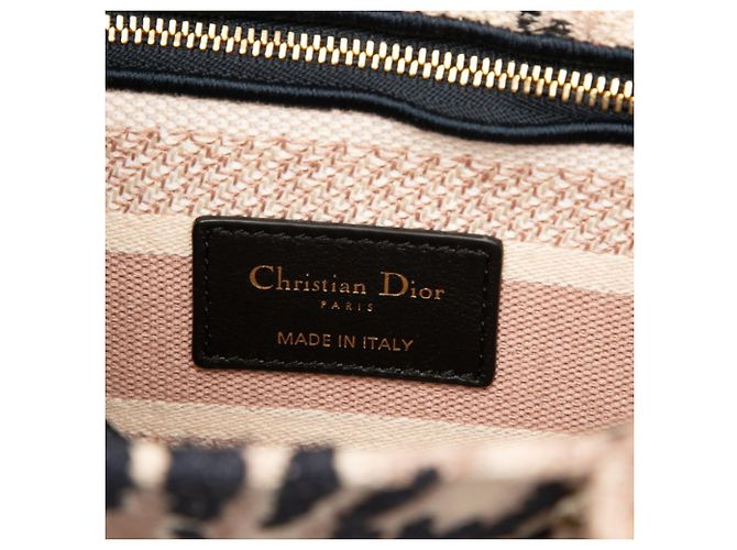 Borsa a mano Christian Dior Dior Lady Tie-Dye ricamata Rosa Blu navy - vista 5