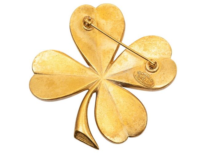 Timeless Spilla vintage con motivo quadrifoglio Coco Mark di Chanel D'oro - vista 2