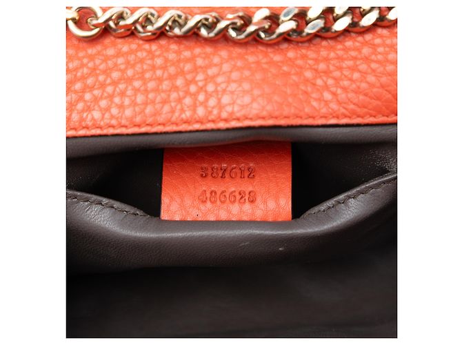 Gucci Laranja Pequena Bolsa de Couro Miss Bamboo Transversal - vista 6