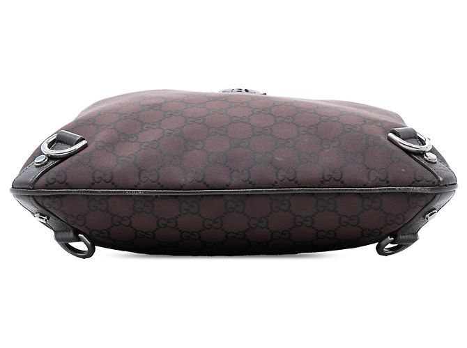 Bolsa transversal Gucci em nylon GG marrom Abbey D Ring Castanho escuro - vista 3