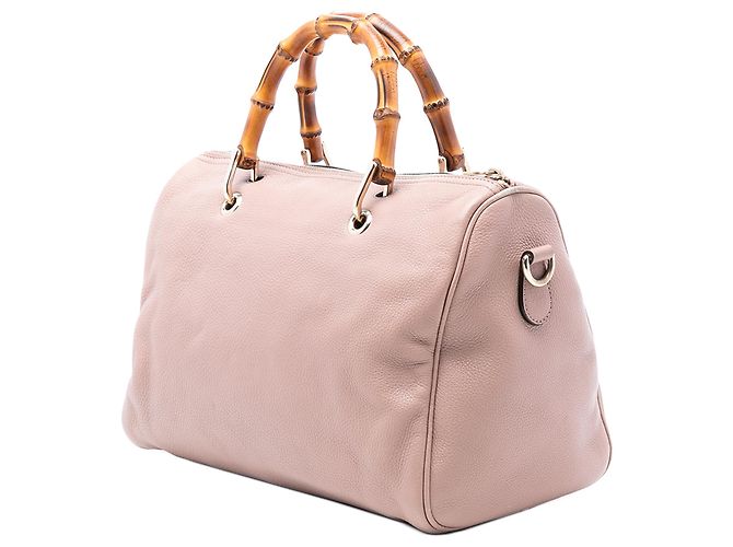 Bamboo Borsa Boston Shopper media in pelle di vitello rosa con bambù Gucci - vista 2