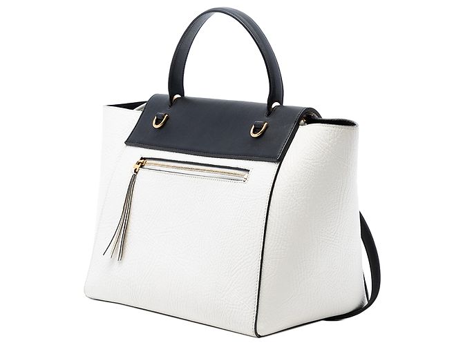 Belt Bag Céline Celine Weißes Bicolor Gekörntes Kalbsleder Gürteltasche - Ansicht 2