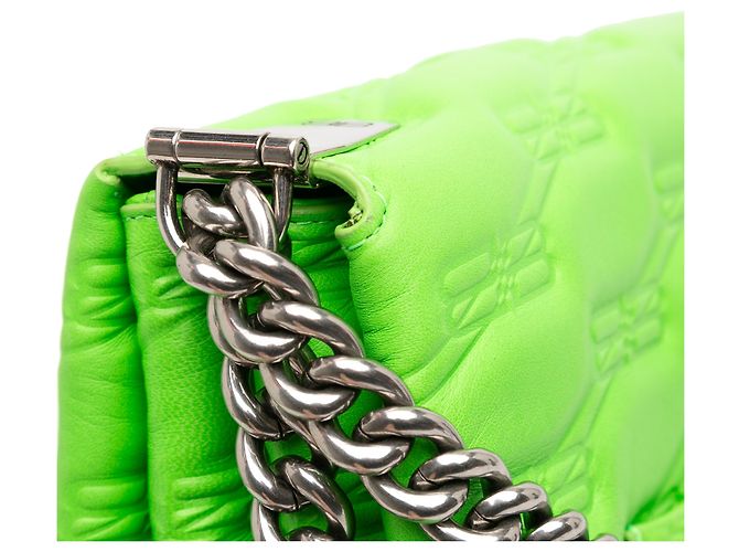 Borsa a tracolla in pelle verde con monogramma BB in rilievo Balenciaga D'oro - vista 10