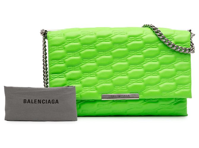 Borsa a tracolla in pelle verde con monogramma BB in rilievo Balenciaga D'oro - vista 12