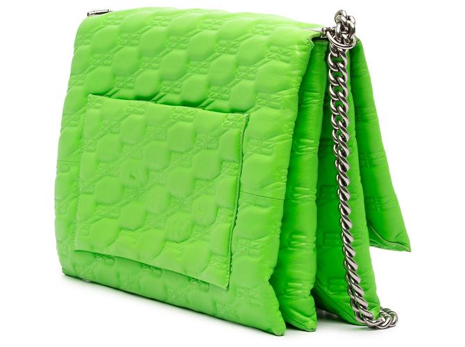 Borsa a tracolla in pelle verde con monogramma BB in rilievo Balenciaga D'oro - vista 2