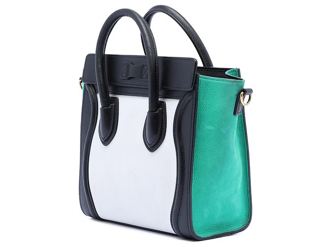 Luggage Céline Celine Weißer Nano Tricolor Leder Reisetasche - Ansicht 2