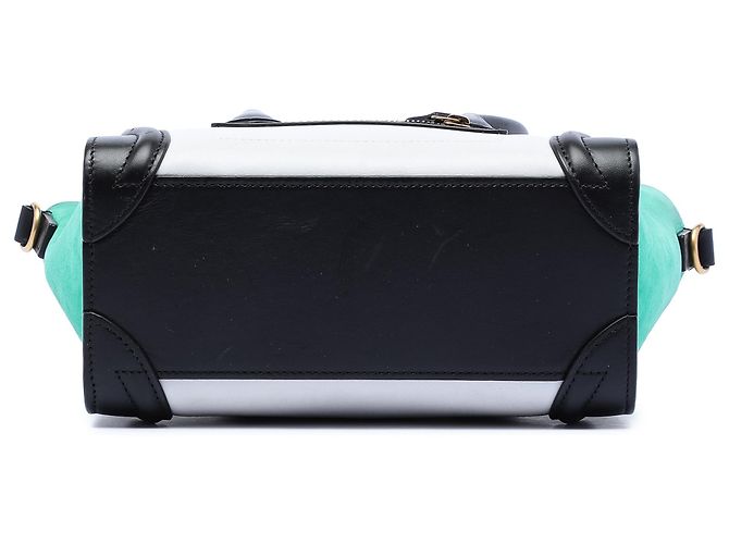 Luggage Céline Celine Weißer Nano Tricolor Leder Reisetasche - Ansicht 3