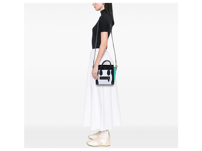 Luggage Céline Celine Weißer Nano Tricolor Leder Reisetasche - Ansicht 7