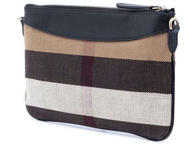Burberry Peyton Umhängetasche aus braunem Mega-Check-Canvas - Ansicht 2
