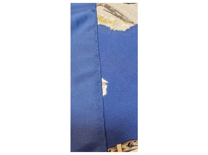 Foulard Hermès in seta Les robes blu - vista 10