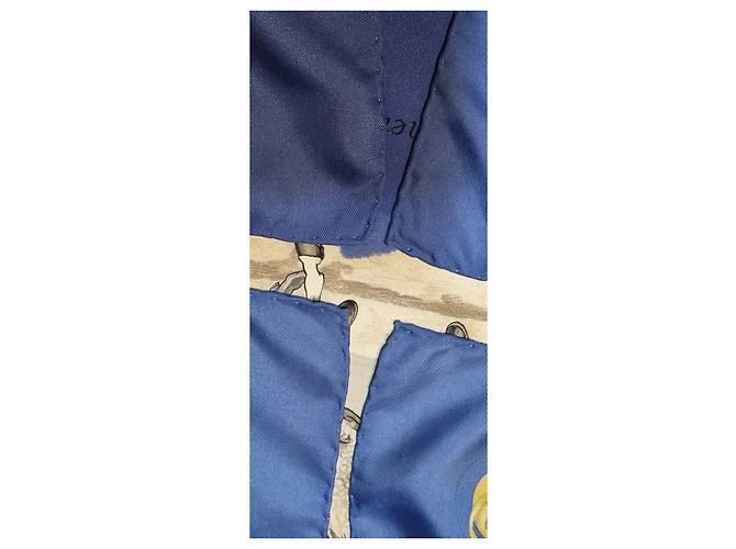 Foulard Hermès in seta Les robes blu - vista 11