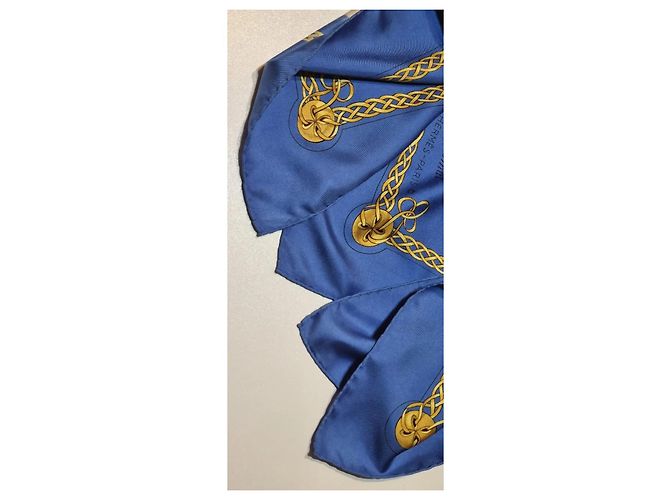 Foulard Hermès in seta Les robes blu - vista 12