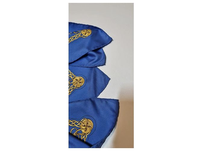 Foulard Hermès in seta Les robes blu - vista 13