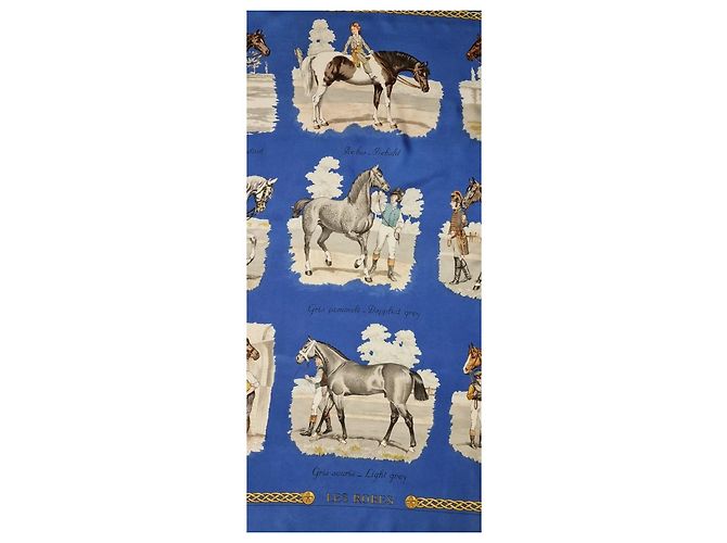 Foulard Hermès in seta Les robes blu - vista 2