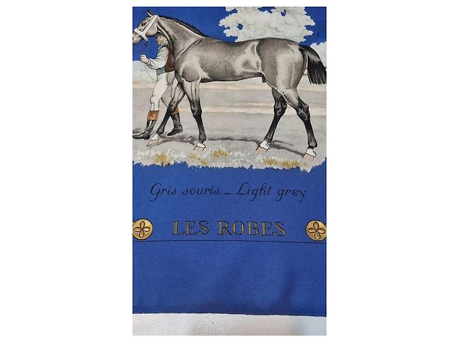 Foulard Hermès in seta Les robes blu - vista 3
