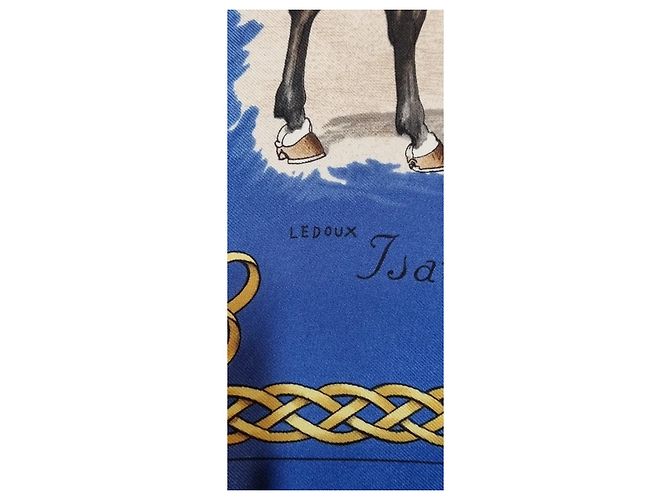 Foulard Hermès in seta Les robes blu - vista 8