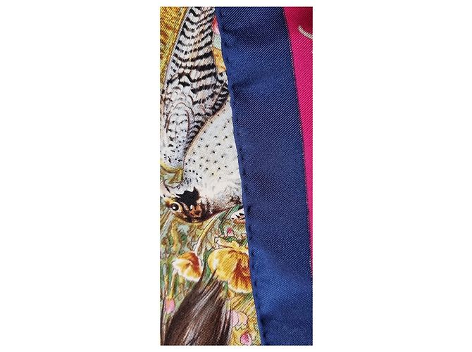 Foulard in seta "Fauna e Flora del Texas" di Hermès Marrone Rosa Blu Beige Verde - vista 14