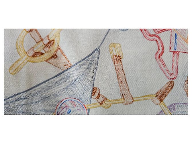 Hermès Xale Hermes Branco Multicor - vista 7