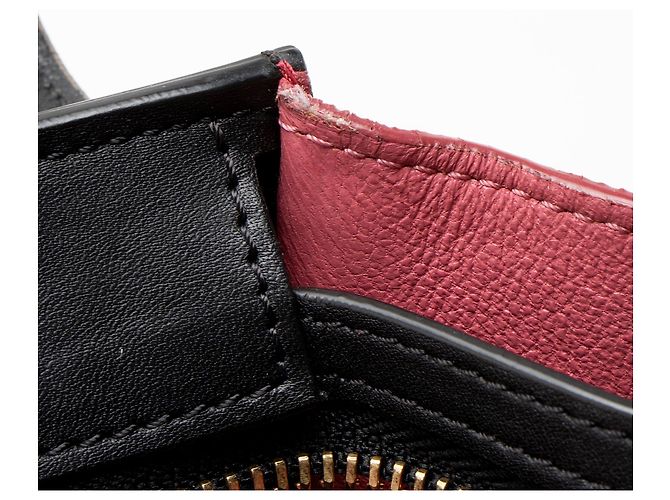 Céline Mittelgroße Trapez-Tasche aus Tricolor Kalbsleder von Celine Schwarz - Ansicht 10