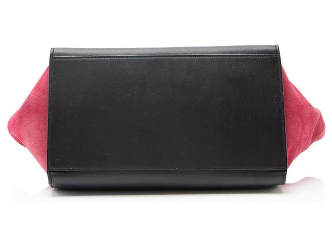 Céline Mittelgroße Trapez-Tasche aus Tricolor Kalbsleder von Celine Schwarz - Ansicht 4