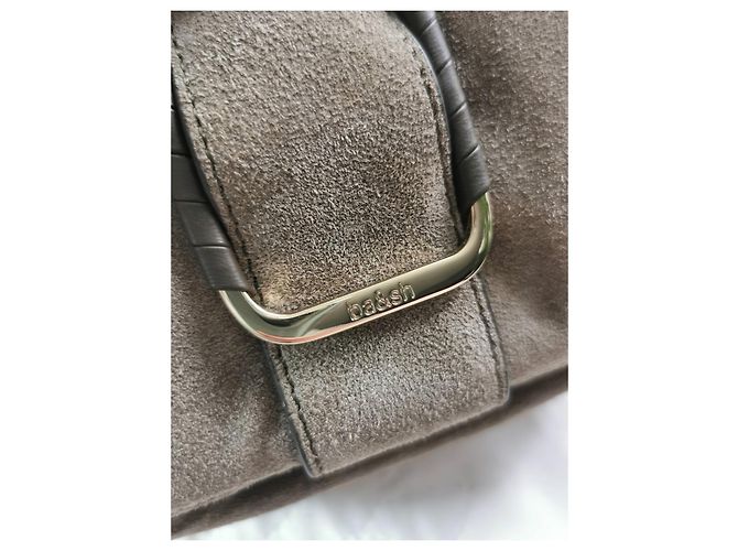 Ba&Sh Teddy Puffed Wildleder Tasche Khaki - Ansicht 14