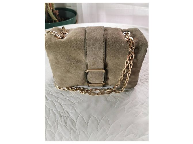 Ba&Sh Teddy Puffed Wildleder Tasche Khaki - Ansicht 15