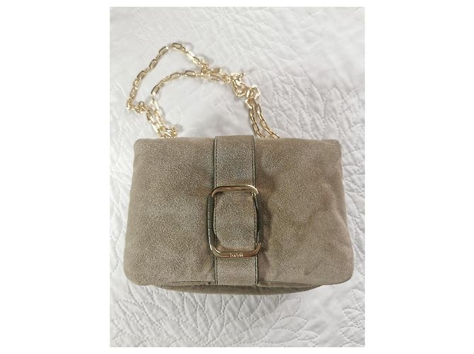 Ba&Sh Teddy Puffed Wildleder Tasche Khaki - Ansicht 18