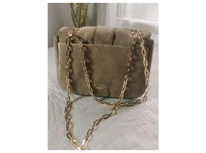 Ba&Sh Teddy Puffed Wildleder Tasche Khaki - Ansicht 19
